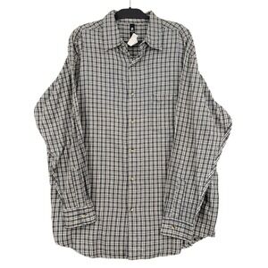 Makaveli Button Down Shirt Mens 2X 100% Cotton Black White Plaid Long Sleeve